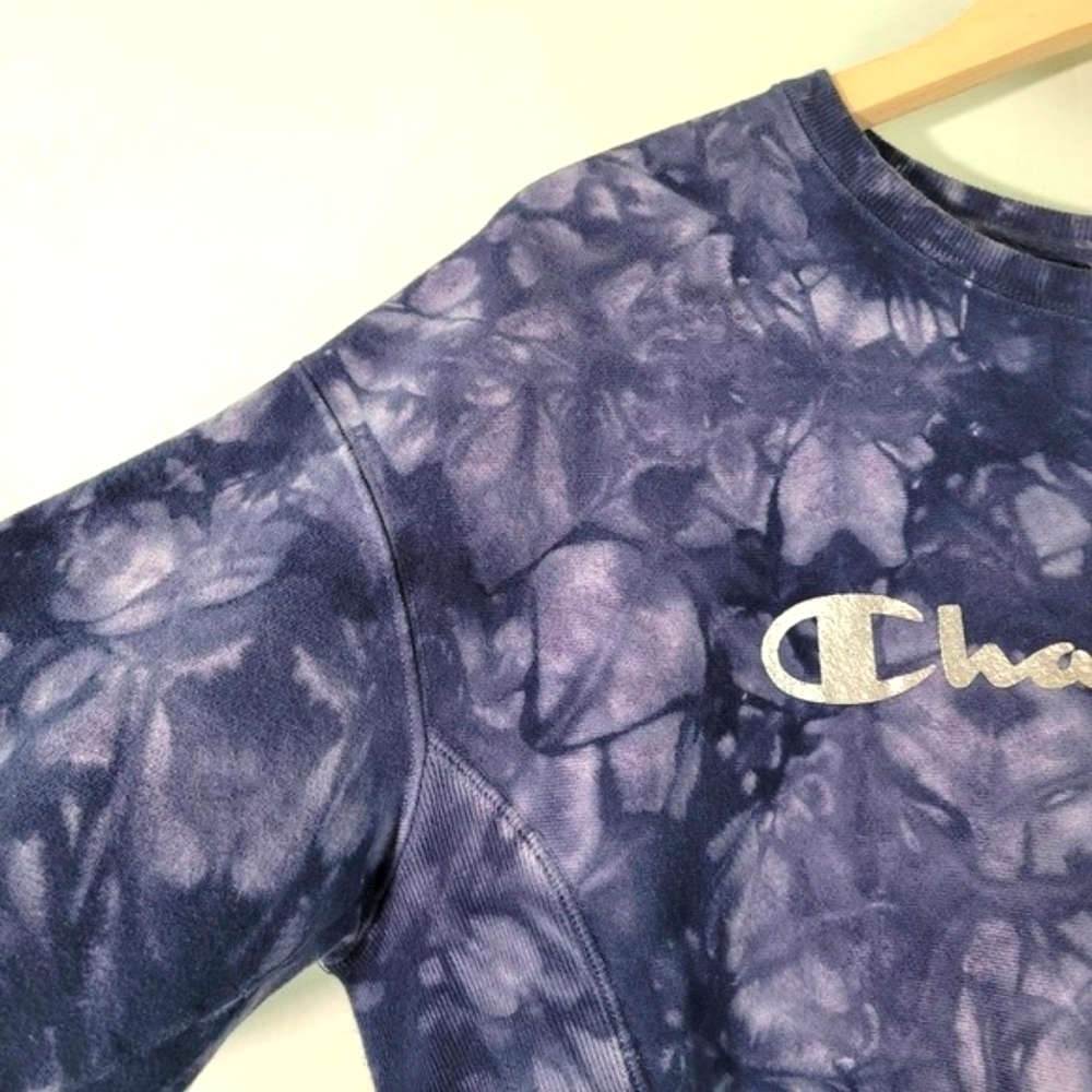 Champion Reverse Wave Gray Bleached Crewneck Drop… - image 3